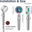 360 Degrees Rotation Turbo Fan Shower Head High Pressure
