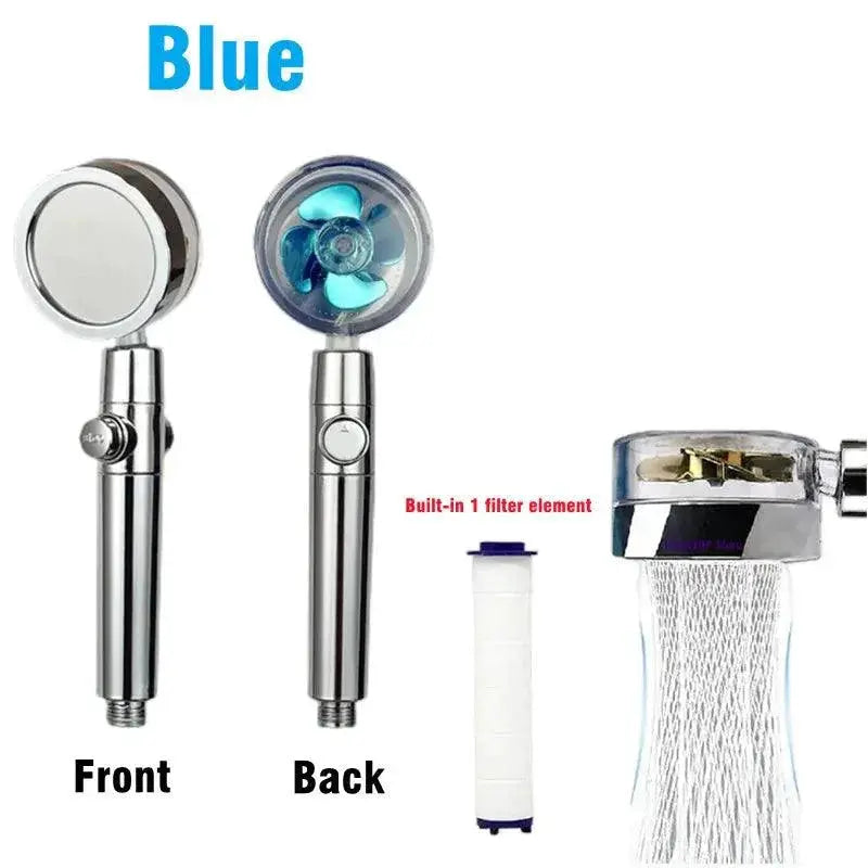 360 Degree Rotation Turbo Fan Shower Head High Pressure