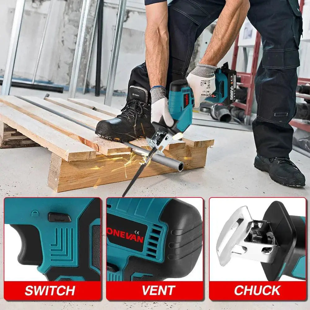3600W Brushless Reciprocating Saw Cordless Chainsaw 12000SPM