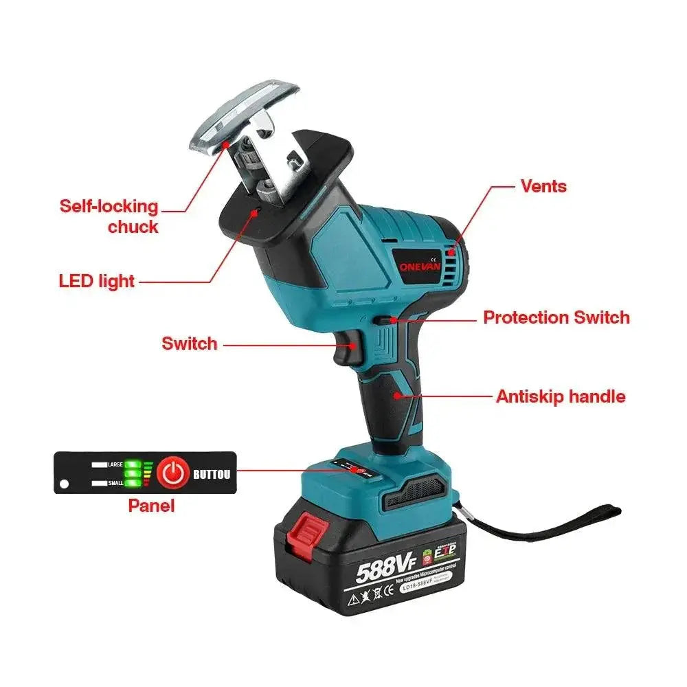3600W Brushless Reciprocating Saw Cordless Chainsaw 12000SPM