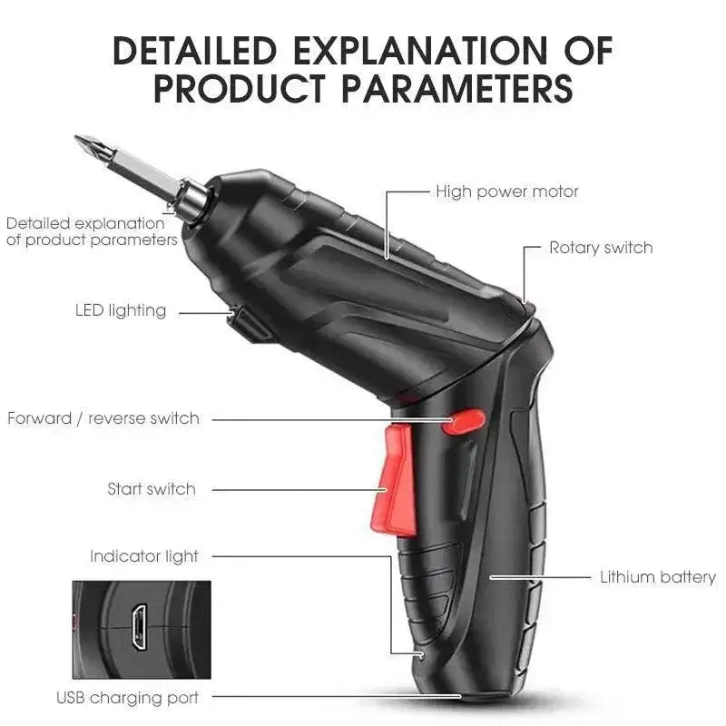 3.6V Cordless Rechargeable Electric Screwdriver Kit