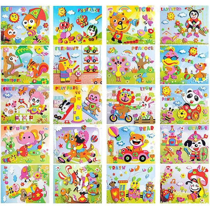 3D Cartoon Animal Foam Sticker Puzzle Educational Toys