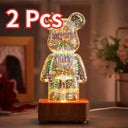 3D Fireworks Bear Night Light USB Atmosphere Creator
