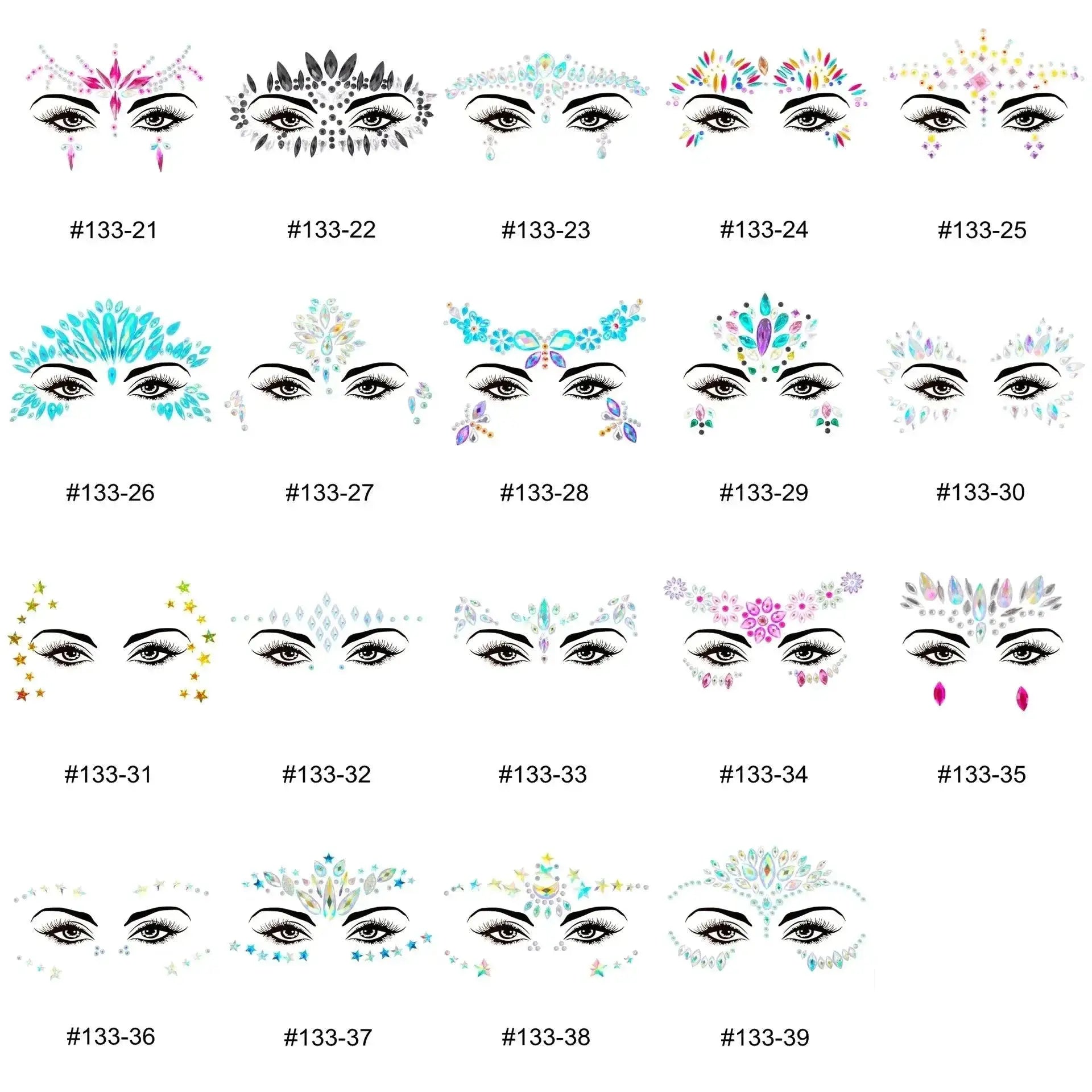 3D Glitter Face Jewels Temporary Tattoo Stickers Sparkle