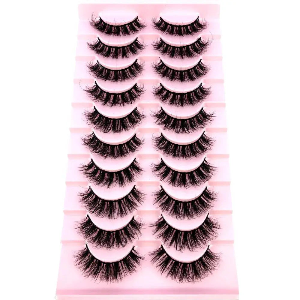 Mink Lashes - Pros Dramatic Eyes — Black 7pairs-AT-6