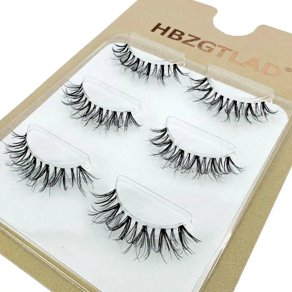 3D Mink Lashes Natural Black Reusable Eyelashes Set Pack