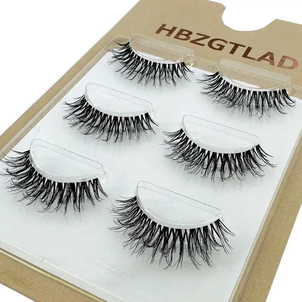 3D Mink Lashes Natural Black Reusable Eyelashes Set Pack