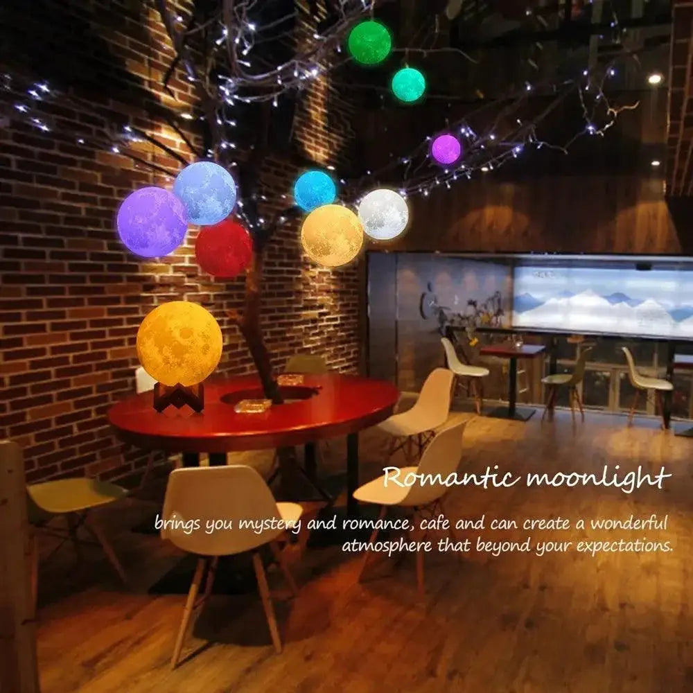 3D Moon Lamp Night Light Remote Control Touch LED Globe