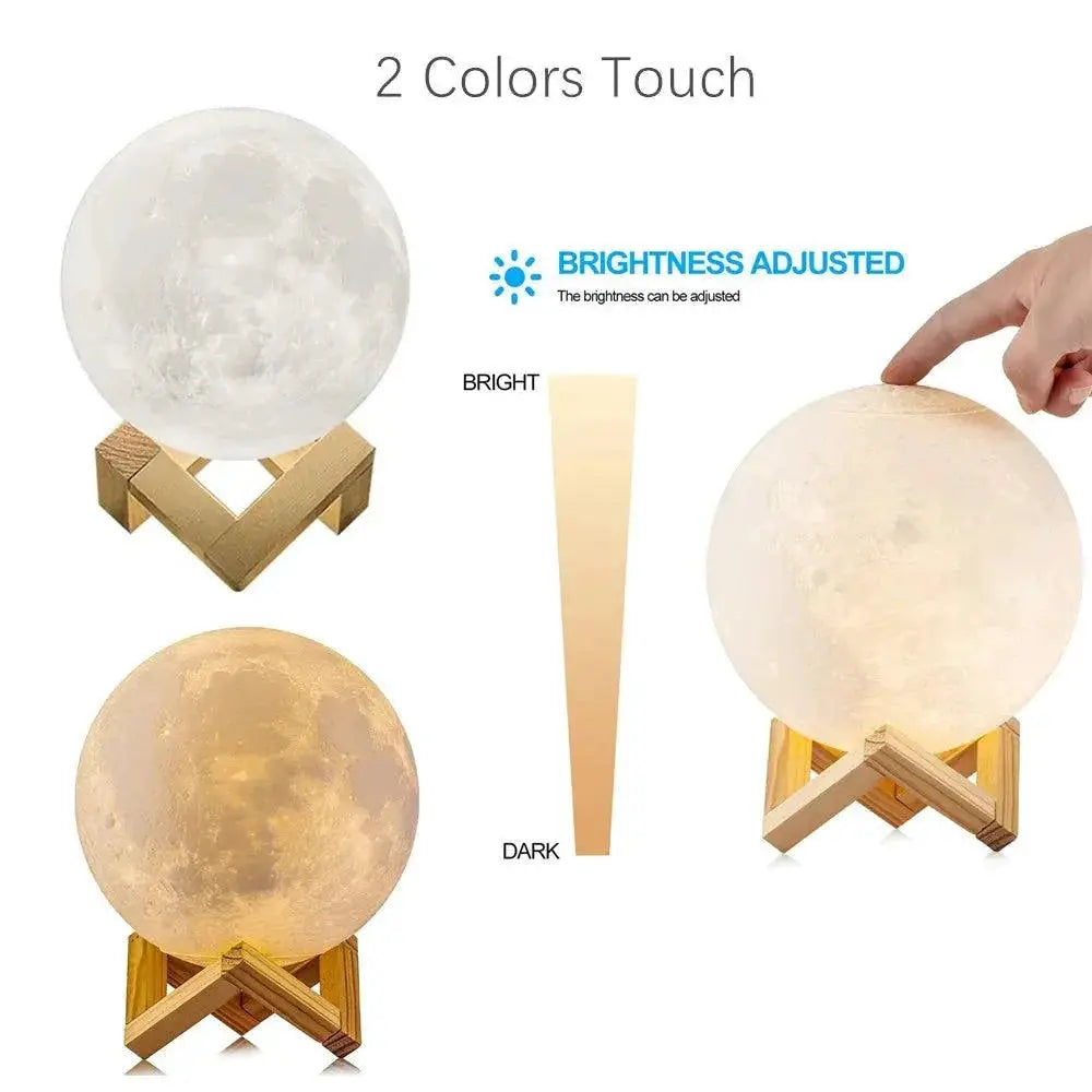 3D Moon Lamp Night Light Remote Control Touch LED Globe