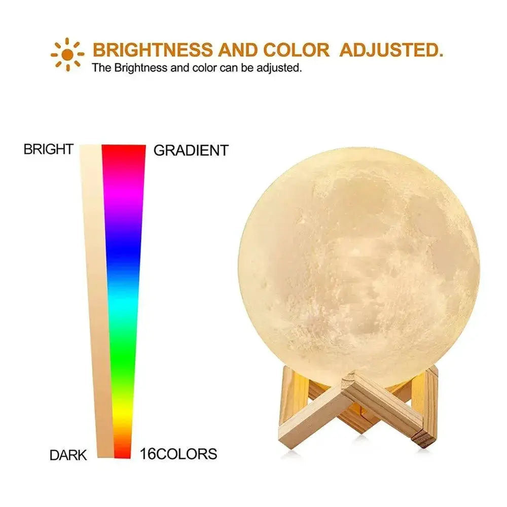 3D Moon Lamp Night Light Remote Control Touch LED Globe