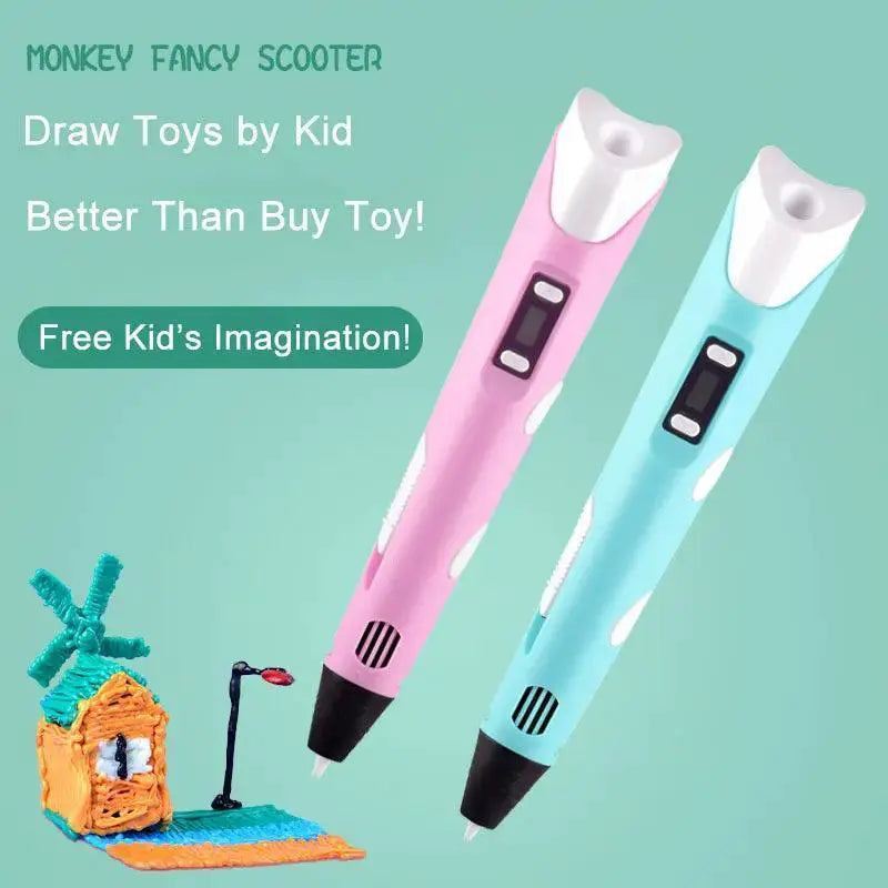 3D Printing Pen for Kids LED Display PLA and ABS Compatible