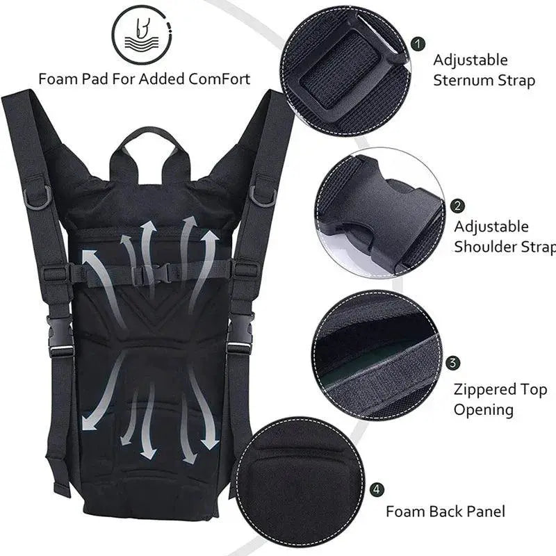 3L Waterproof Tactical Hydration Backpack for Outdoor Gear