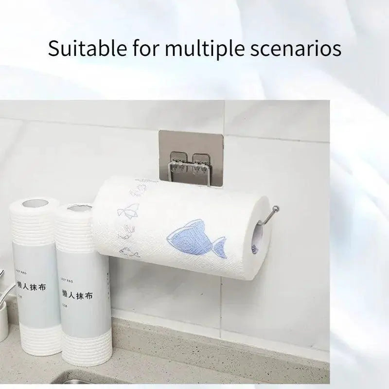 Stainless Steel 4 In 1 Kitchen Paper Towel Hook Organizer