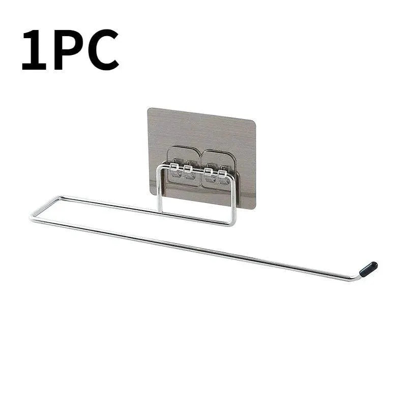Stainless Steel 4 In 1 Kitchen Paper Towel Hook Organizer