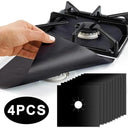 Gas Stove Protector Liner Pads 4 Pack Reusable Easy Clean
