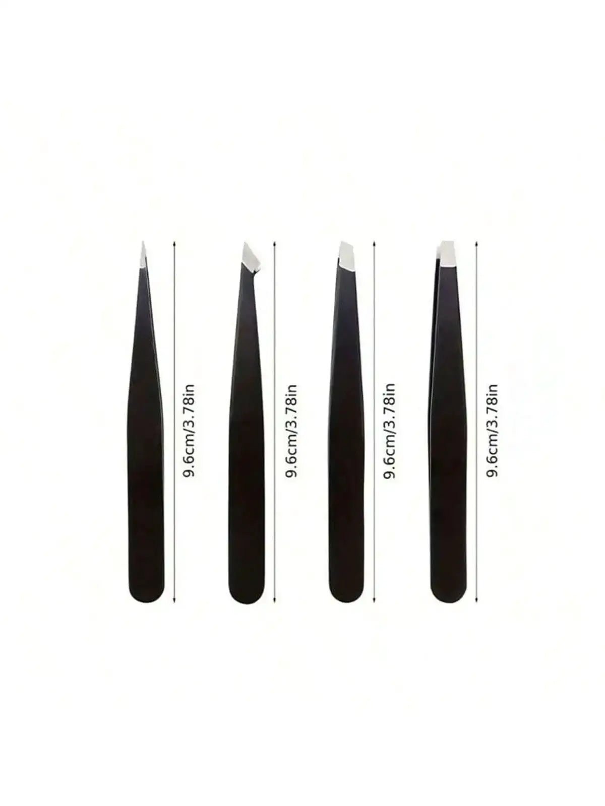4 Pack Stainless Steel Tweezers Precision Grooming for Eyebrows and Eye Shaping