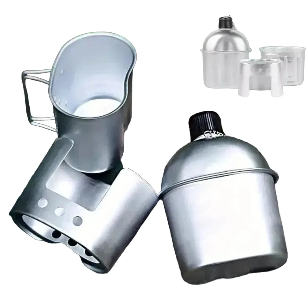 Rugged Camping Cookware Set for Survival — 1 Set(4PCS)