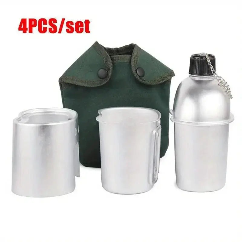 Military Canteen Cookware Set 4 Piece For Camping Survival