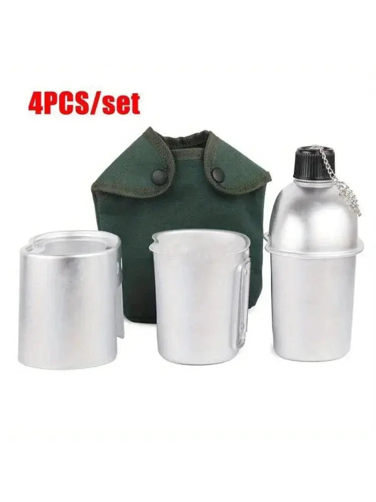 Military Canteen Cookware Set 4 Piece For Camping Survival