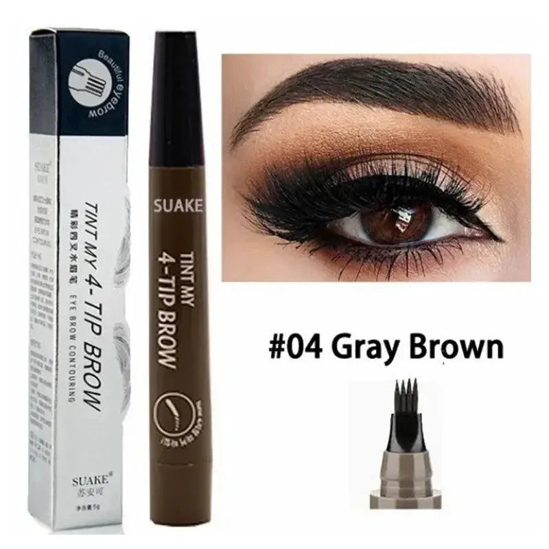 4 Point Dark Brown Waterproof Eyebrow Pen For Easy Use