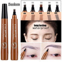 4-Point Dark Brown Waterproof Eyebrow Pen for Easy Use