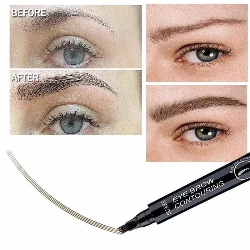 4 Point Dark Brown Waterproof Eyebrow Pen For Easy Use