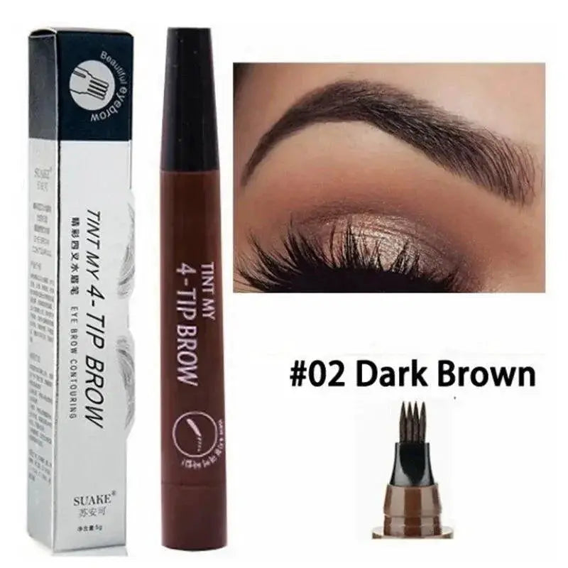 4 Point Dark Brown Waterproof Eyebrow Pen For Easy Use