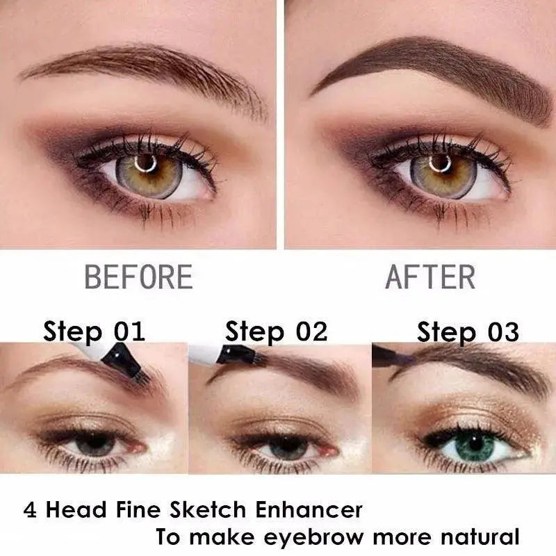 4 Point Dark Brown Waterproof Eyebrow Pen For Easy Use