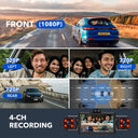 4Ch WiFi Dashcam Four Channel DVR FHD 1080P Front Left Right Rear - Night Vision