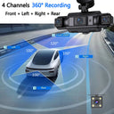 4Ch WiFi Dashcam Four Channel DVR FHD 1080P Front Left Right Rear - Night Vision
