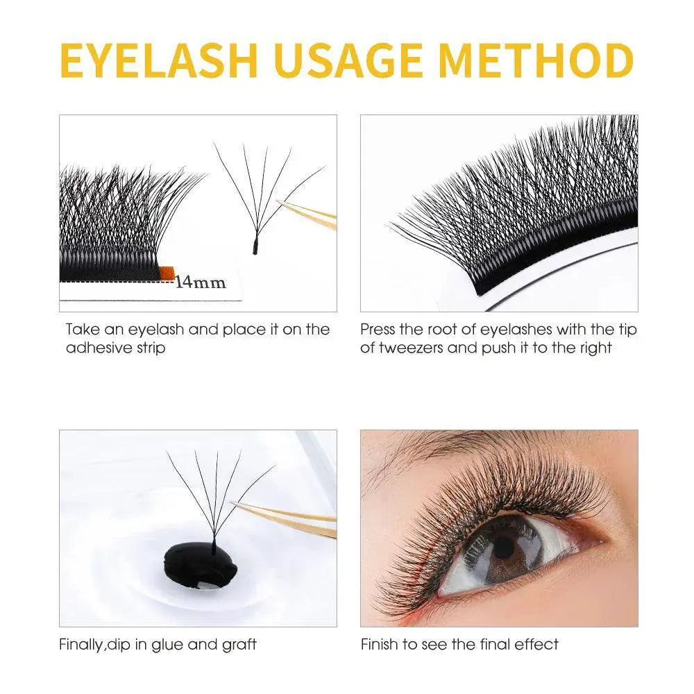 4D 5D 6D W Shape Volume Faux Mink Eyelash Clusters