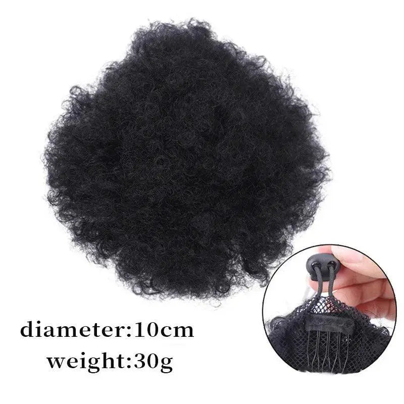 4Inch Afro Puff Drawstring Ponytail Clip In Hair Bun
