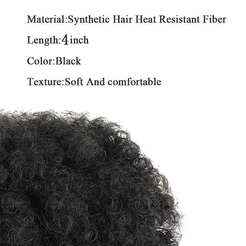 4Inch Afro Puff Drawstring Ponytail Clip In Hair Bun