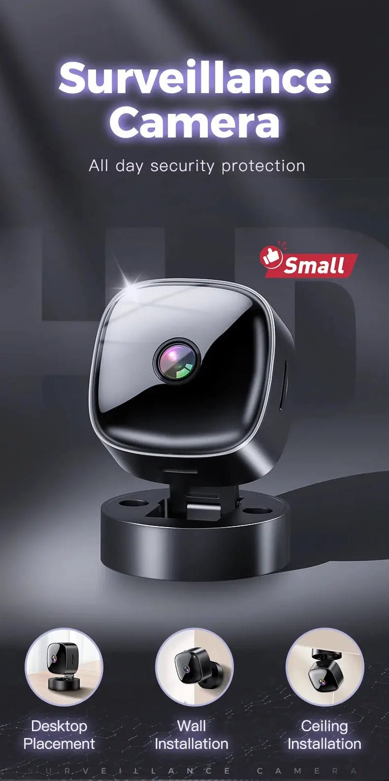 4K 360 Degree WiFi Mini Security Camera Night Vision Smart Home Ready