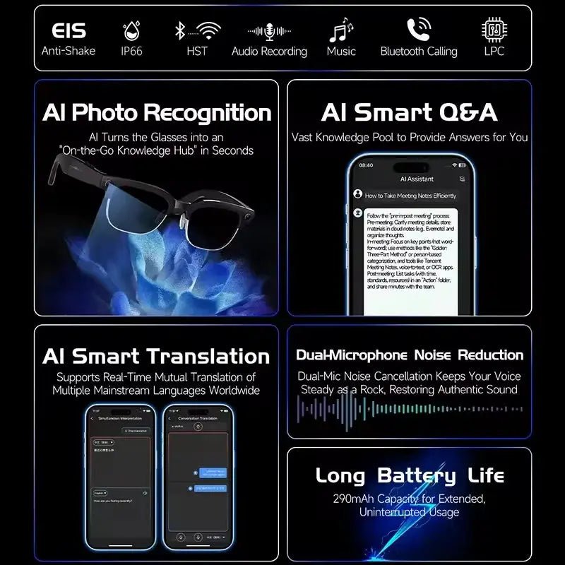 4K Camera Smart Glasses for Translation