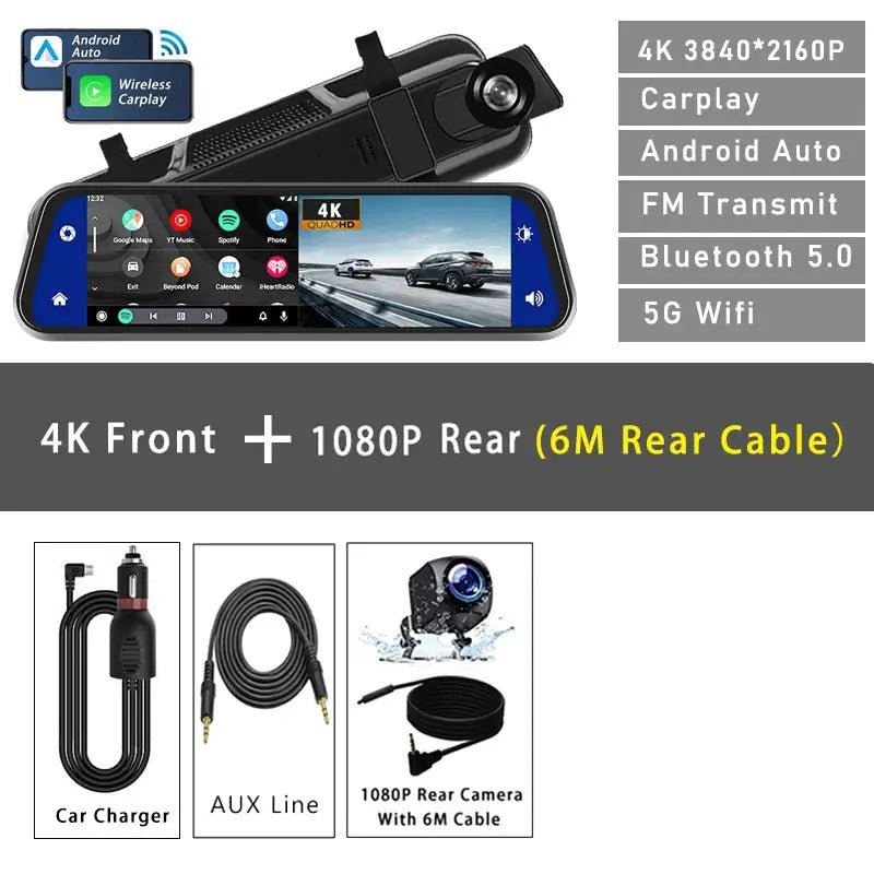 4K Dash Cam Mirror for Safer Driving