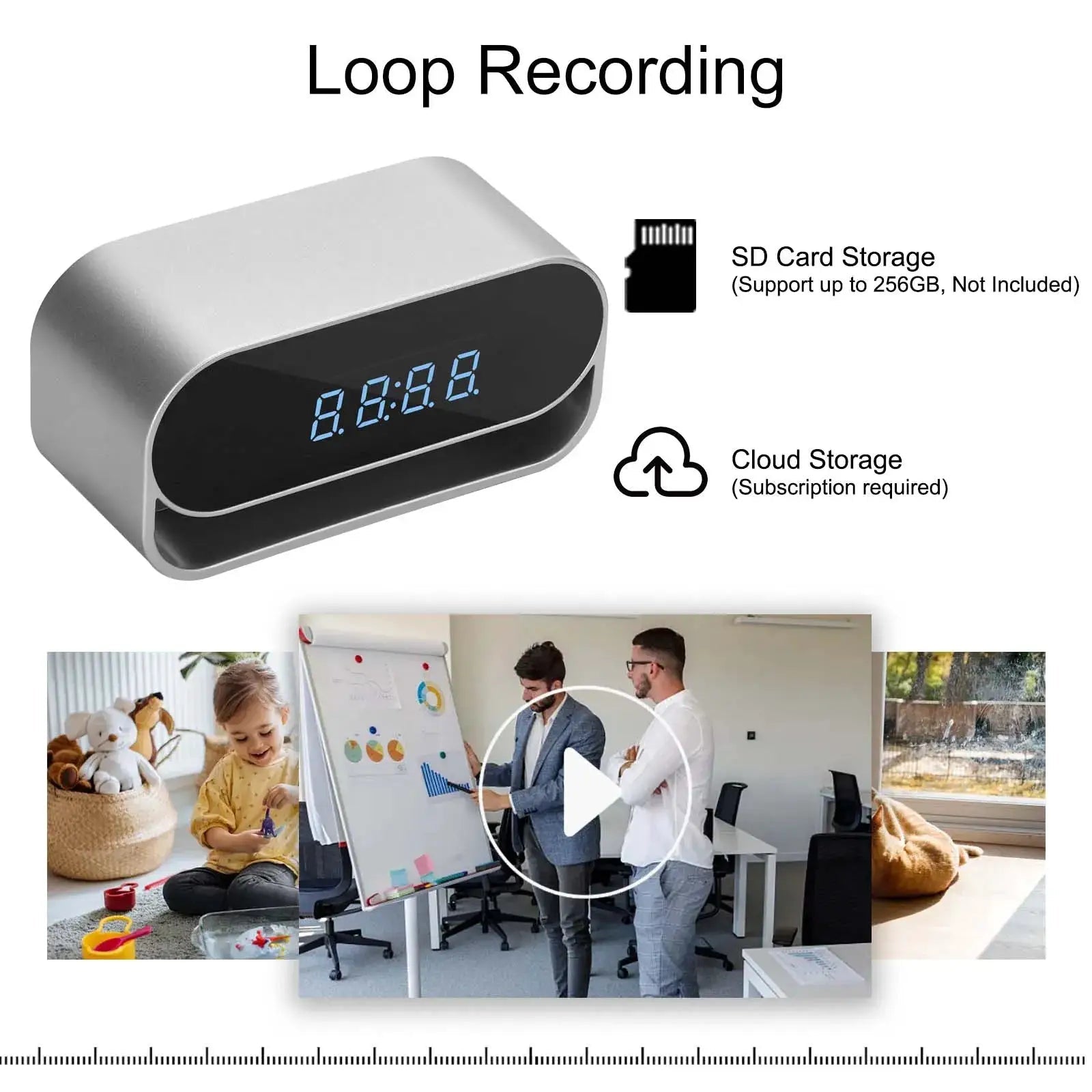 4K HD Spy Clock Camera Covert With WiFi Night Vision And Motion Alerts