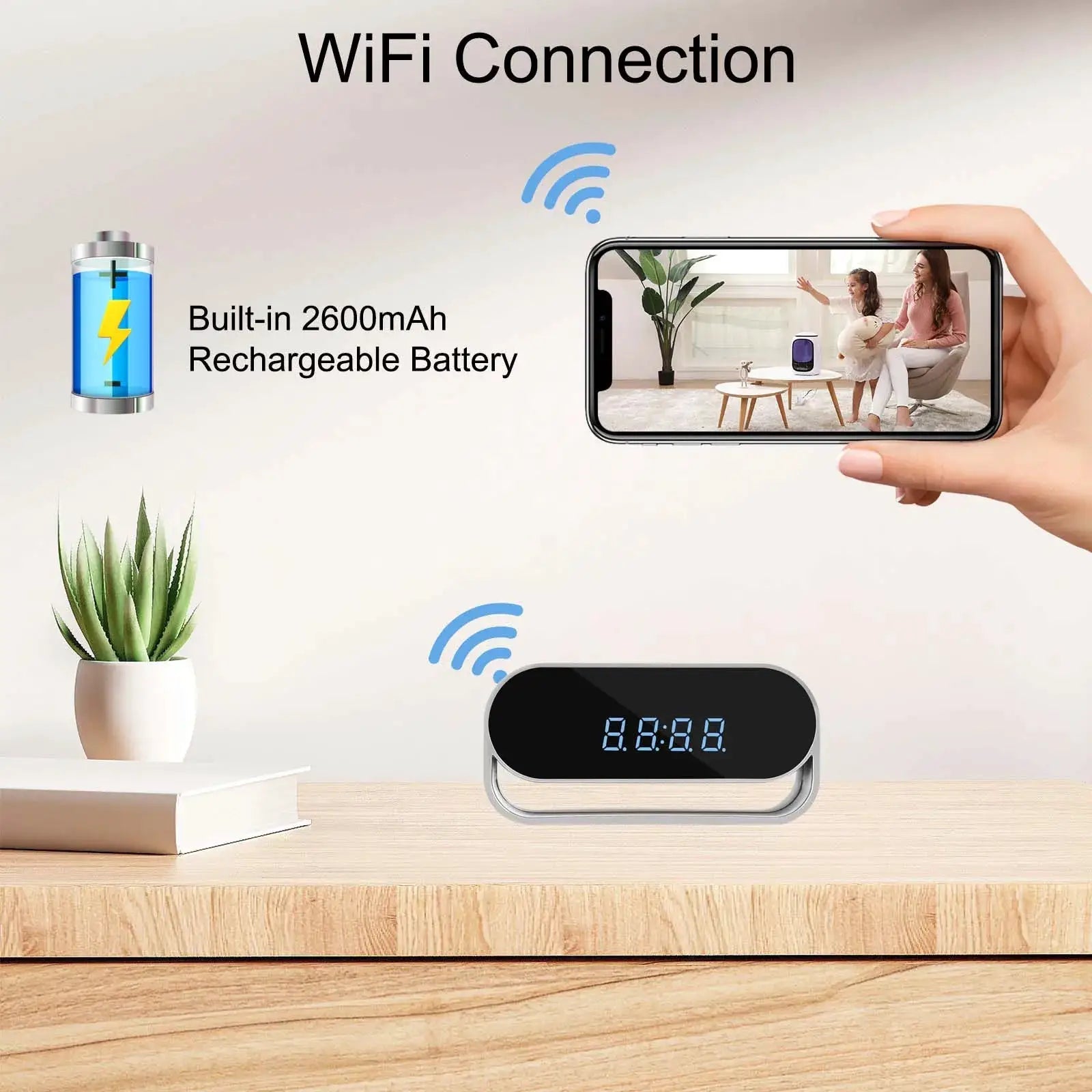 4K HD Spy Clock Camera Covert With WiFi Night Vision And Motion Alerts