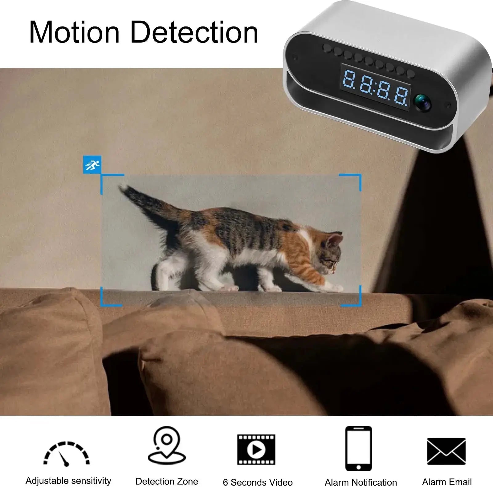 4K HD Spy Clock Camera Covert With WiFi Night Vision And Motion Alerts
