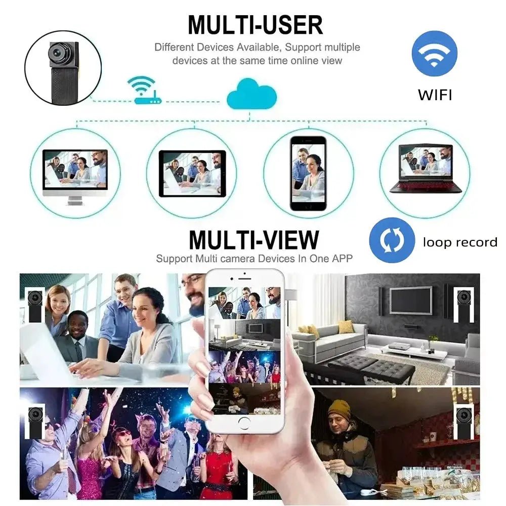 4K Mini WiFi Camera With Remote Viewing Motion Detection And Loop Recording