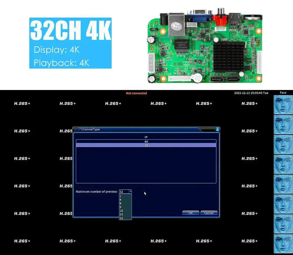 4K NVR IP Camera With H265 Plus For Crystal Clarity Video