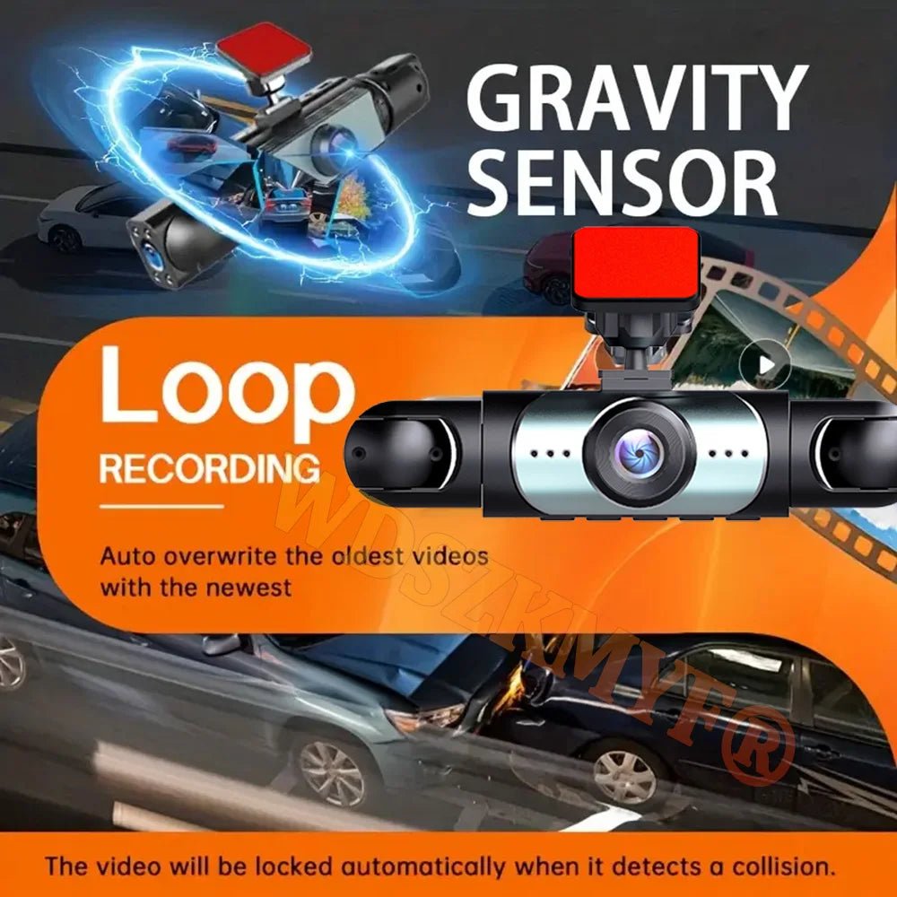 4Lens Car DVR 360 Degrees Video Recorder 1080P Dash Cam - 3 Or 4 Channel Rear HD