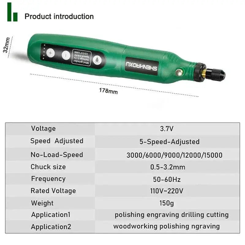 5 Speed Cordless Engraving Tool With Dremel Accessories