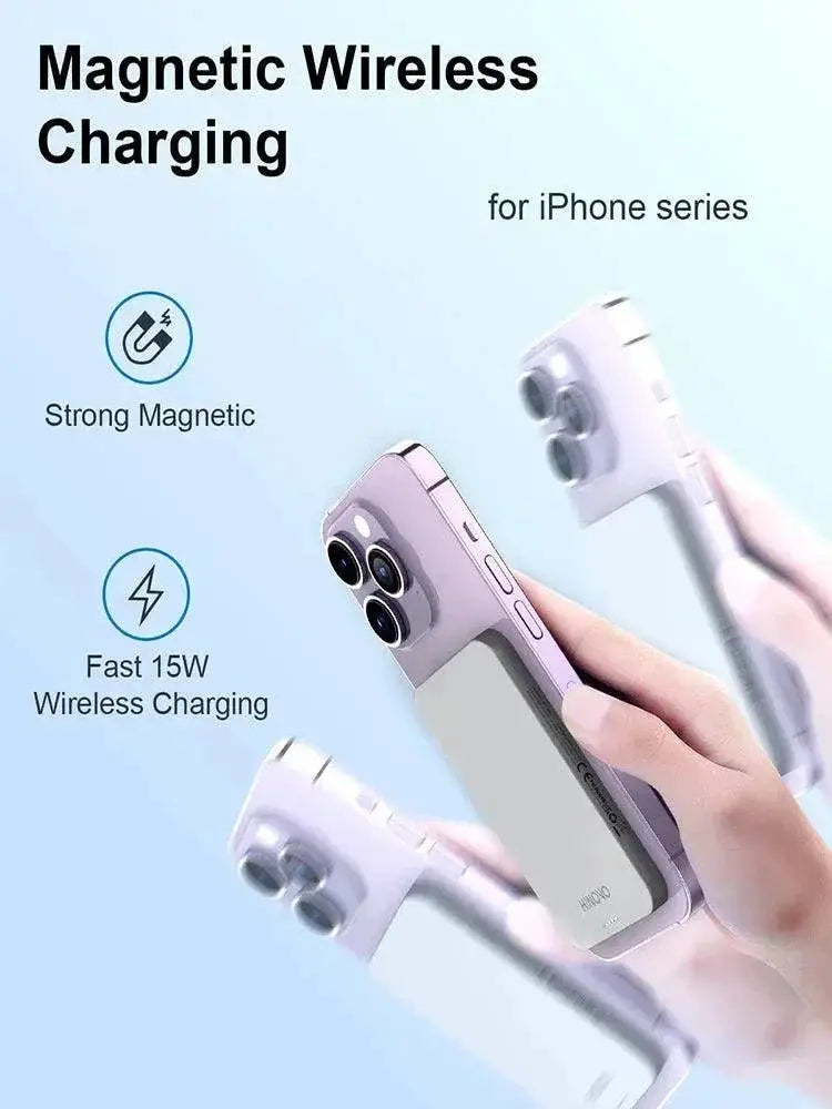 5000mAh Magnetic Wireless Charger 15W Power Bank for iPhone