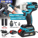520N.m Brushless Cordless Impact Wrench for Makita 388V Battery