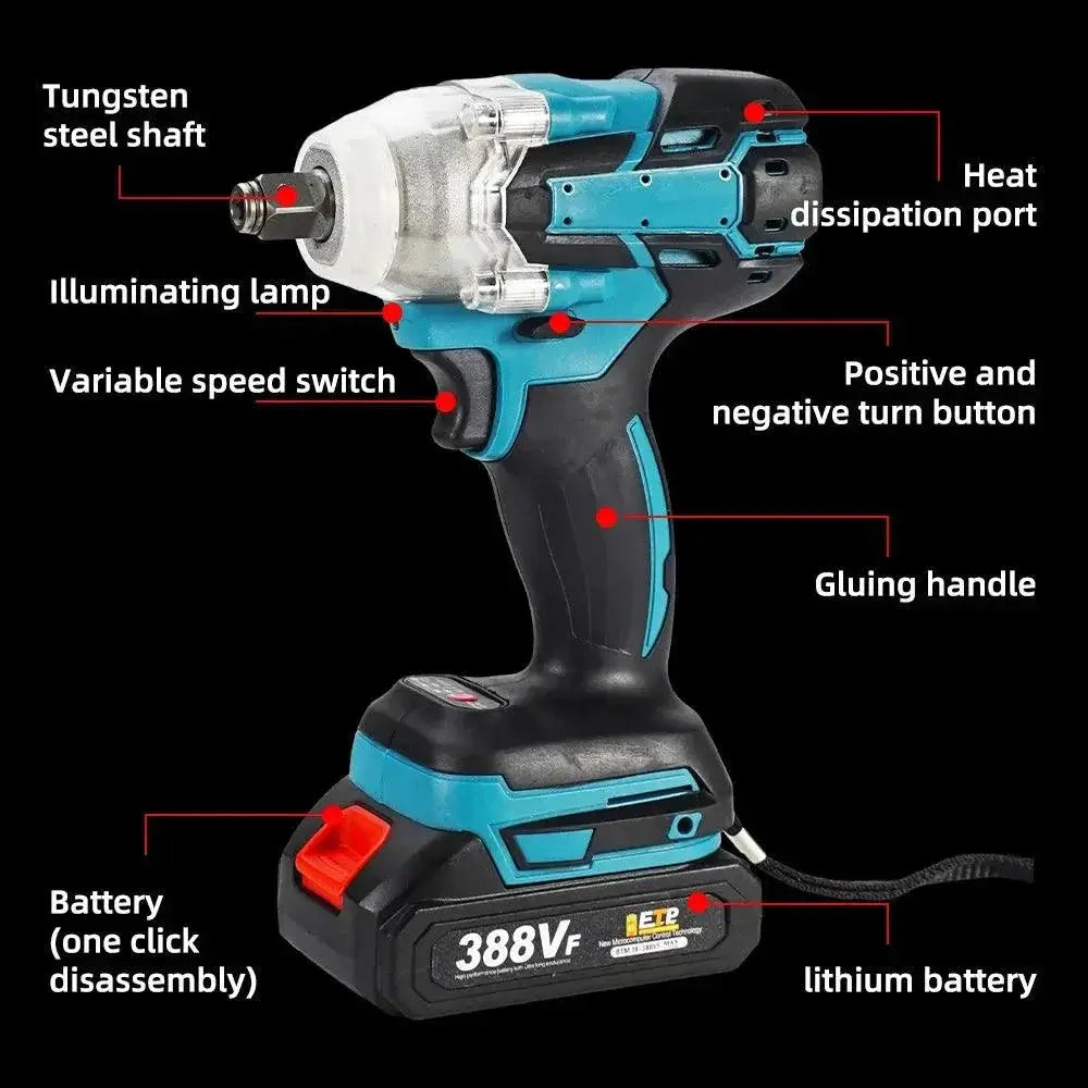 520Nm Brushless Cordless Impact Wrench for Makita 388V