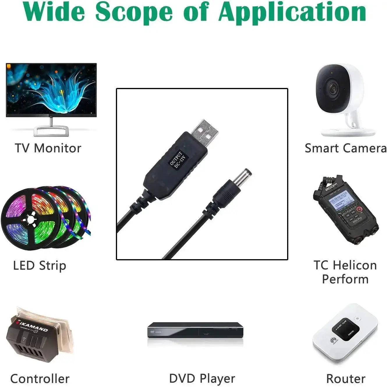 5.5x2.1mm WiFi Power Bank Cable Connector Boost Performance