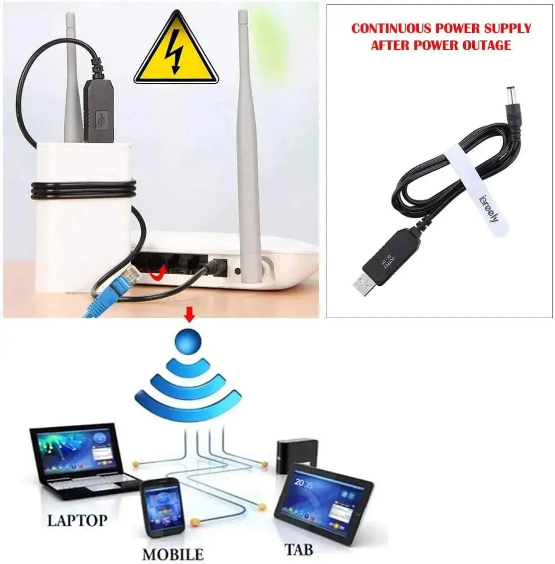 5.5x2.1mm WiFi Power Bank Cable Connector Boost Performance