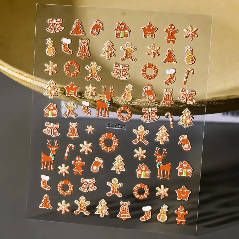 5D Christmas Nail Art Stickers for Festive Manicures