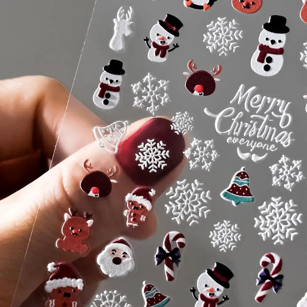 5D Christmas Nail Art Stickers for Festive Manicures